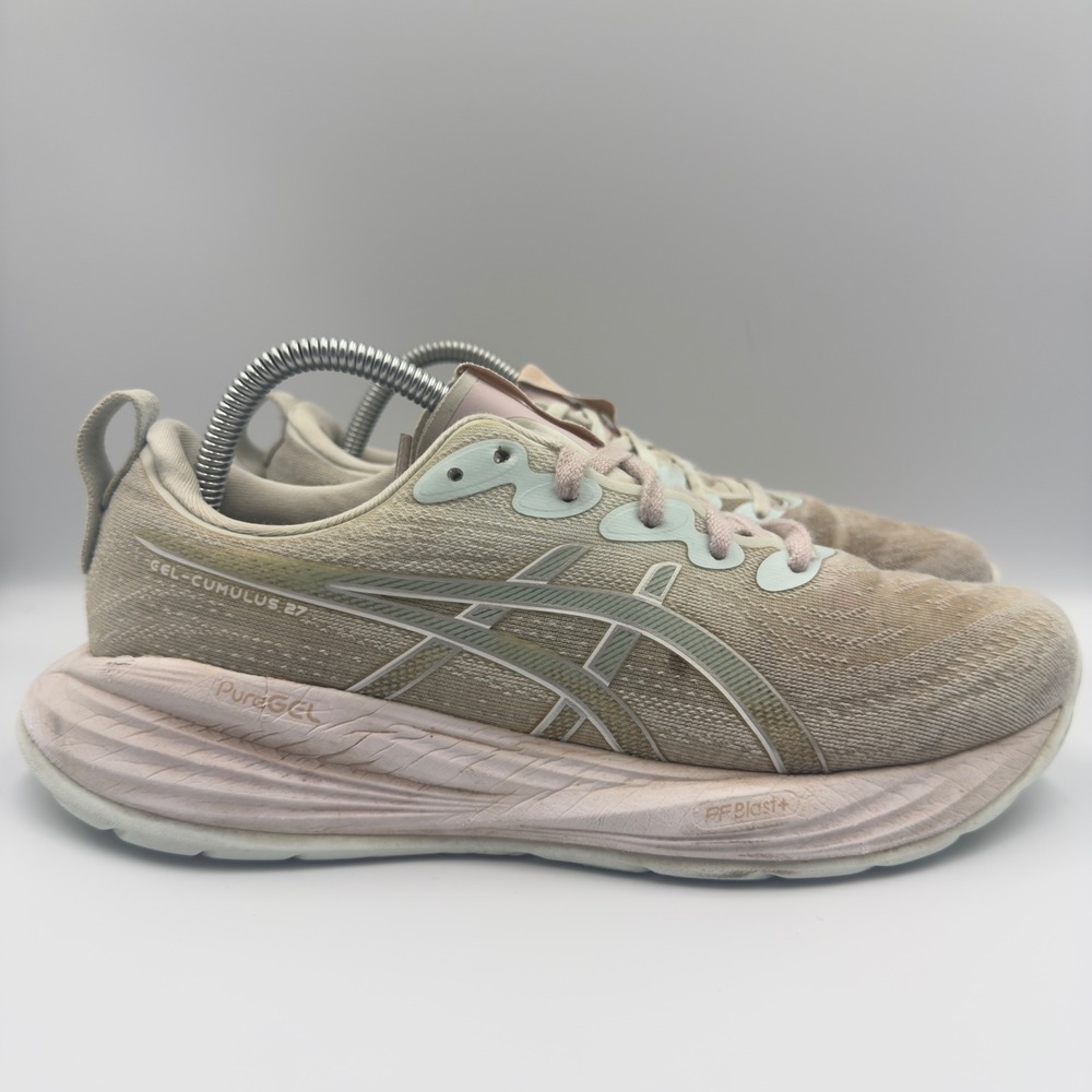 ASICS Gel-Cumulus 27 Womens Size 9.5 Running Shoes Sneakers 1012B772 Tan Pink